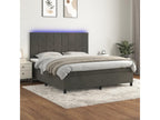Sommier à Meubiana de lit matelas et LED Gris foncé 160x200 cm