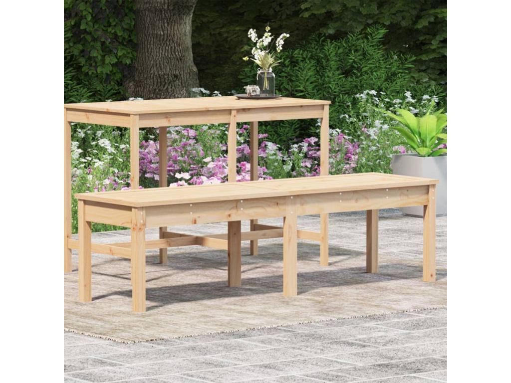 Banc de jardin à 2 places 159.5x44x45 bois massif de pin GNPG74687