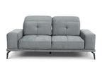 Canapé droit design 2-3 places tissu gris clair Torpille 195cm