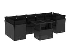 Salon de jardin 8 pcs avec coussins noir résine tressée RAZF17109