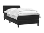 Sommier à Homzora de lit avec matelas noir 80x210 cm velours