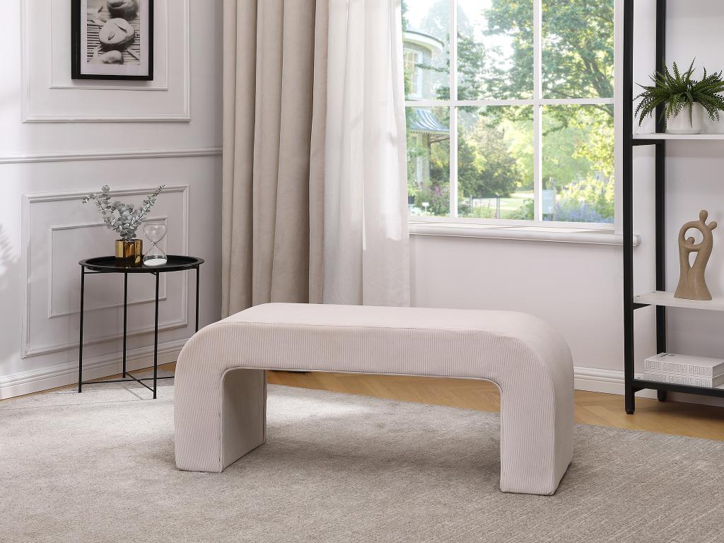 Banc en velours côtelé - Crème - Laviecasa KSNM44666