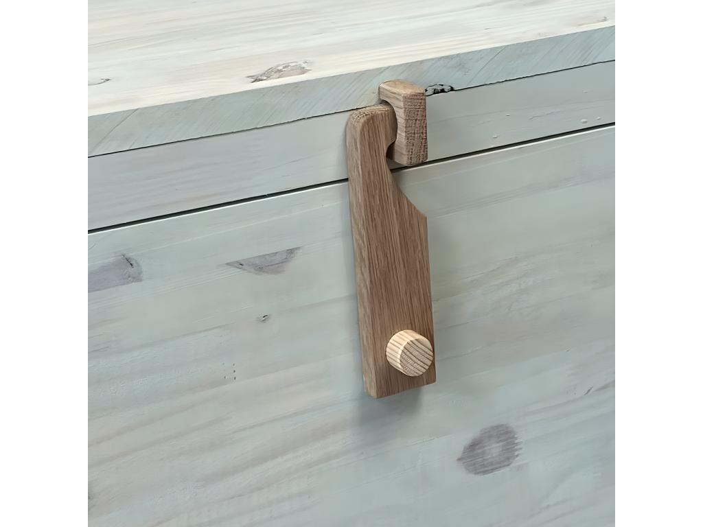 Coffre en bois de pin lasuré vert fait main 45x35.5x71 cm MWGE12487