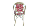 Chaise de terrasse bistrot parisien en aluminium et rotin rouge SQLF37633