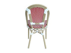 Chaise de terrasse bistrot parisien en aluminium et rotin rouge SQLF37633