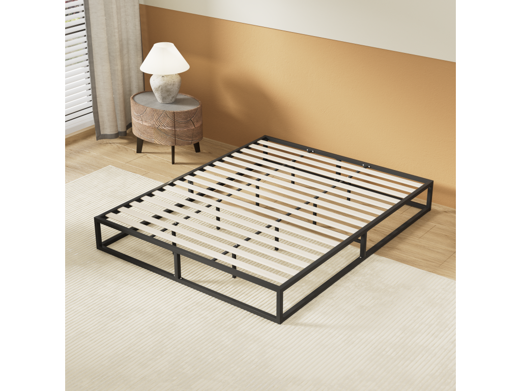 Lit 140x200 cm cadre en acier Laviecasa en bois HPZA70057