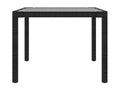 Table de jardin Noir 190x90x75 cm Verre trempé/résine tressée