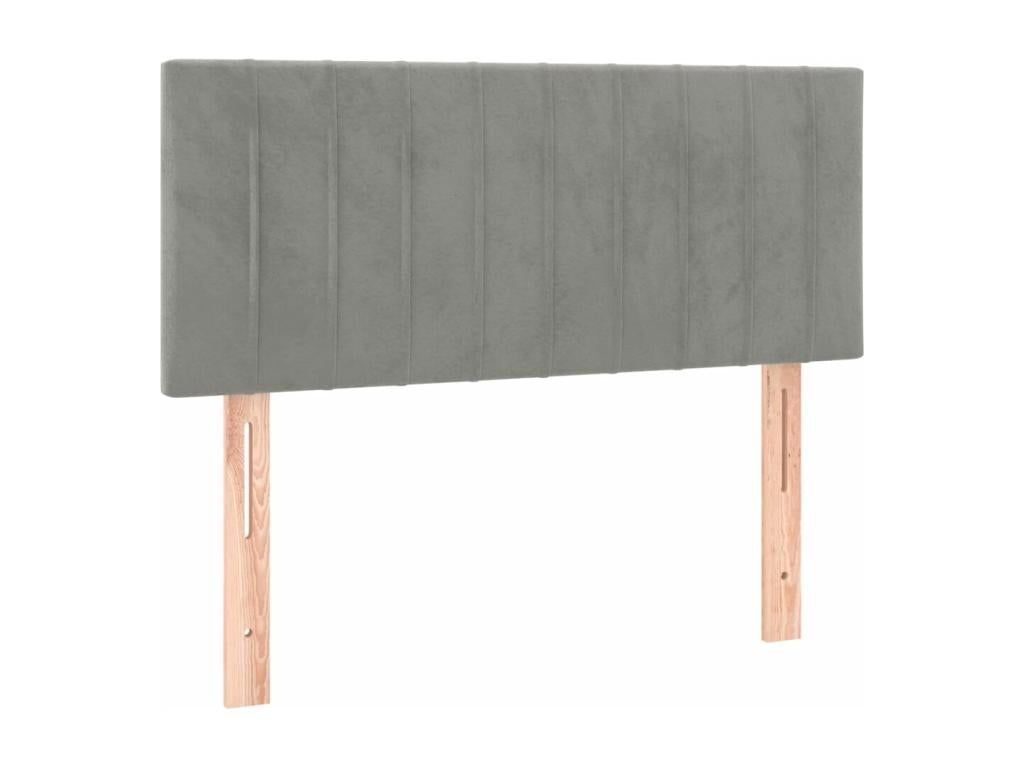 Sommier à Homzora de lit et matelas Gris clair 80x200 Velours