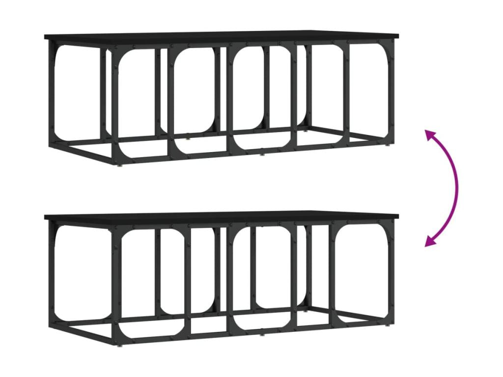 Table basse noire 100x50x35.5 cm bois d'ingénierie