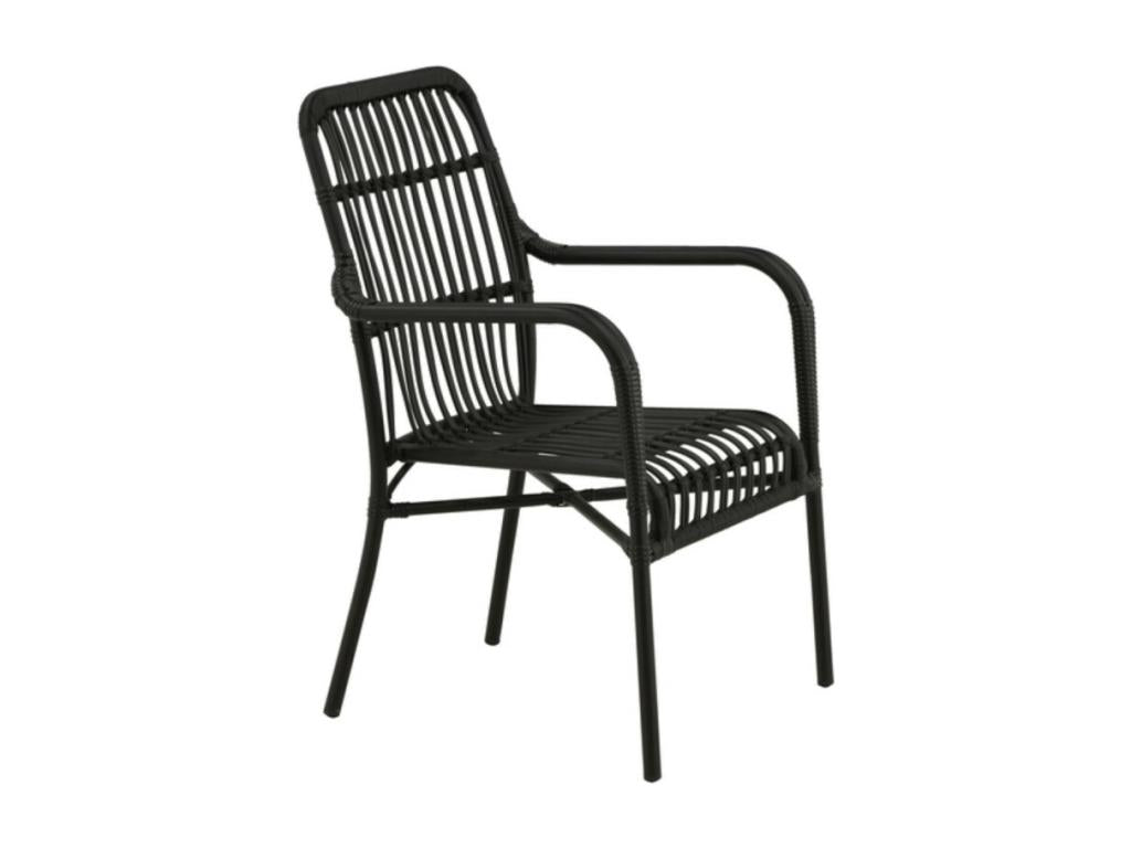 Laviecasa chaise longue empilable noir. ZBKP37945