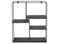 Etagère murale Meubiana-K76 - Étagère suspendue Étagère flottante - 4 étagères Métal massif-bois industriel 51x40x11cm - gris foncé