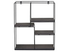 Etagère murale Meubiana-K76 - Étagère suspendue Étagère flottante - 4 étagères Métal massif-bois industriel 51x40x11cm - gris foncé