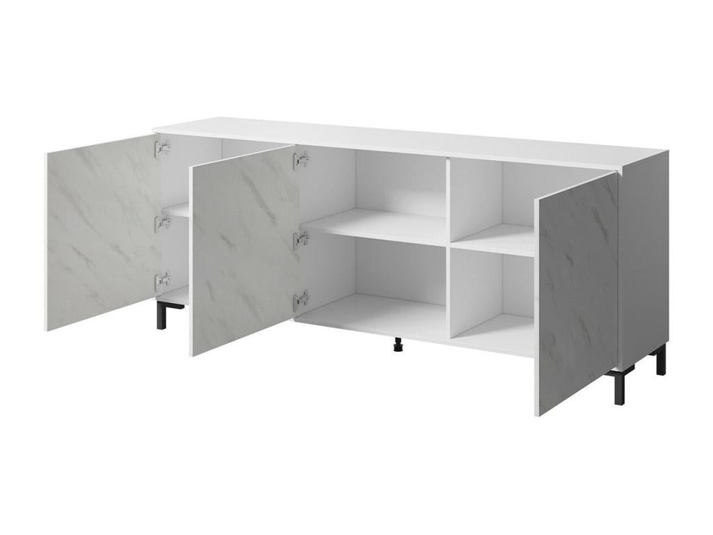 Buffet Meubiana 158 Noir - Marbre noir 81x200cm Le nombre de portes 345cm Stratifié