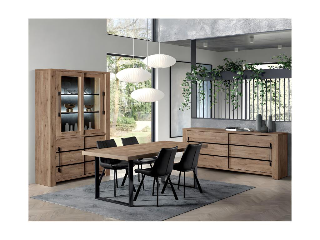Laviecasa - Buffet 2 Portes Coulissantes Aspect Bois GIPE89352