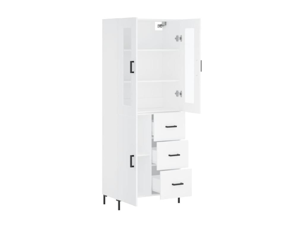 Buffet haut Blanc 69,5x34x180 cm Bois d'ingénierie