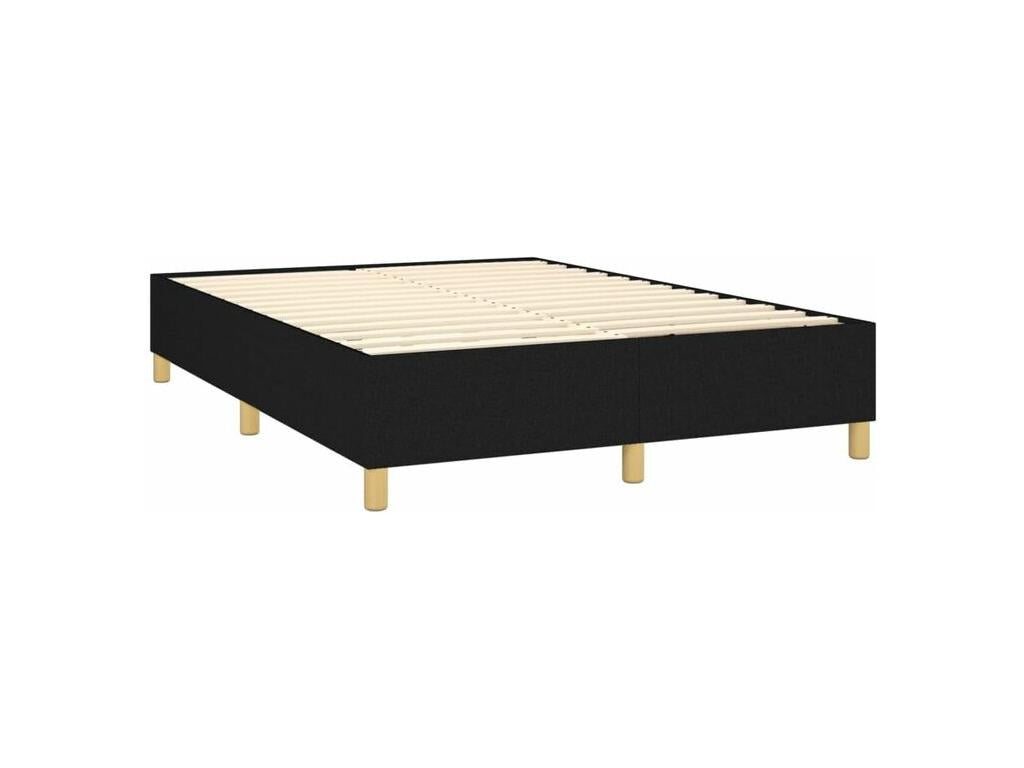 Sommier à Homzora de lit avec matelas Noir 140x190 Tissu