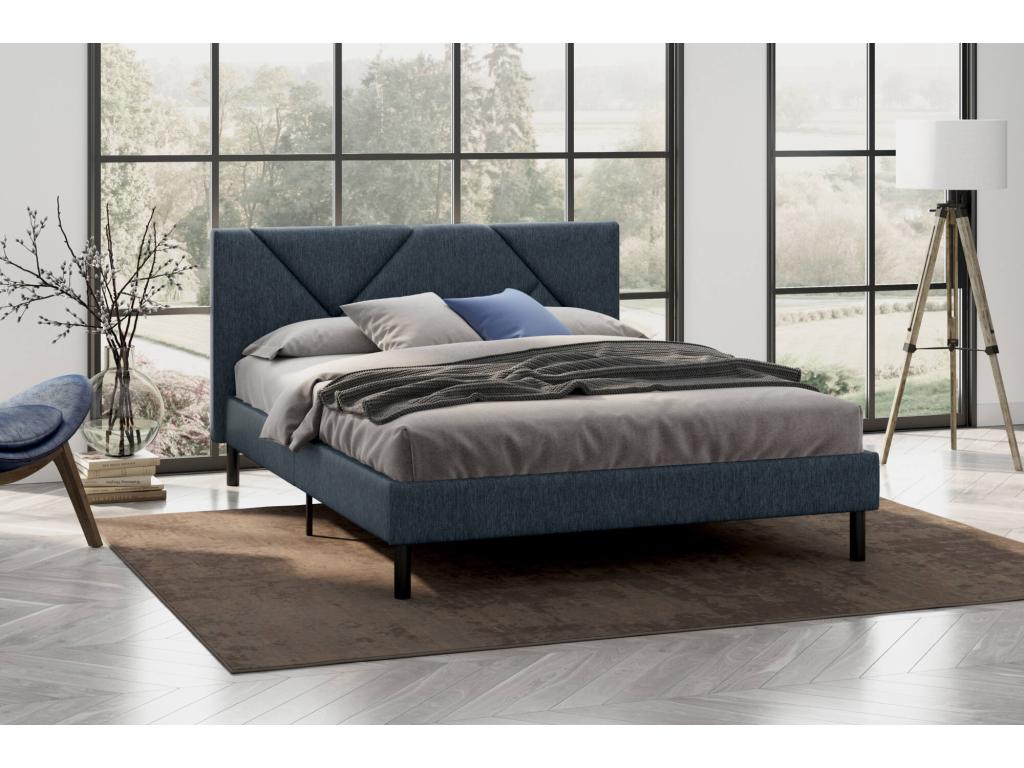 Lit double Laviecasa Sommier pour chambre Literie par chambre Support de matelas Adapté à un matelas de 160x190 cm Bleu VHVK98419