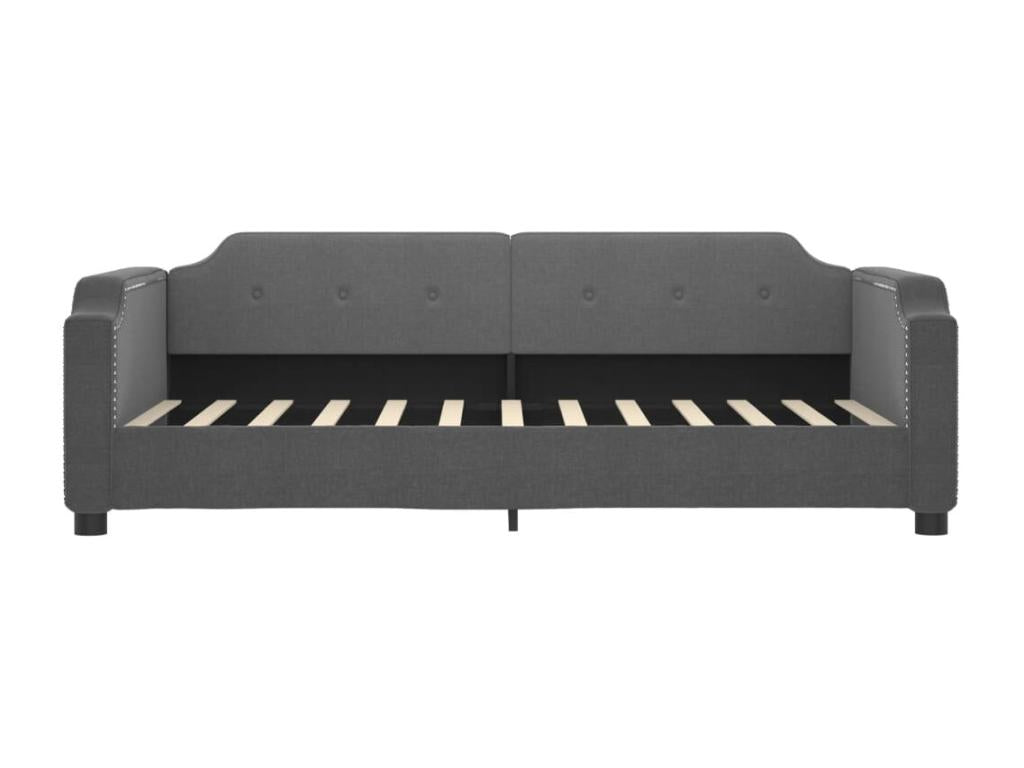 Lit de jour gris foncé 90x200 tissu PBAB80304