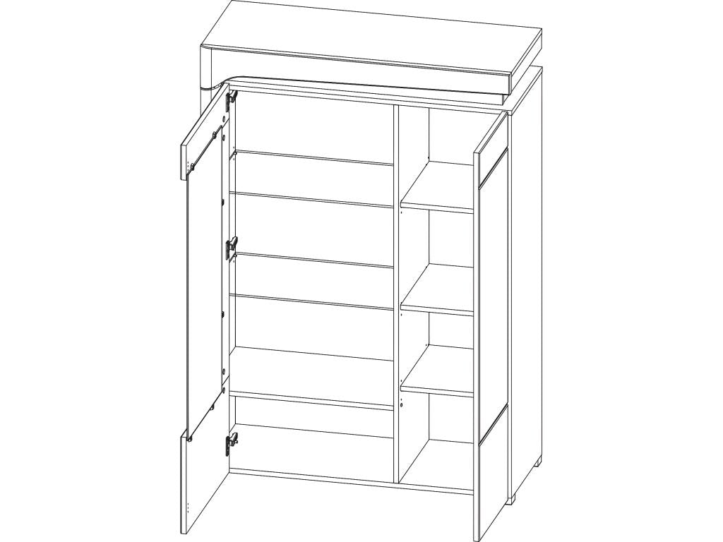 Vaisselier 2 portes gauche LED inclus Laviecasa Blanc et Gris FXIN26695