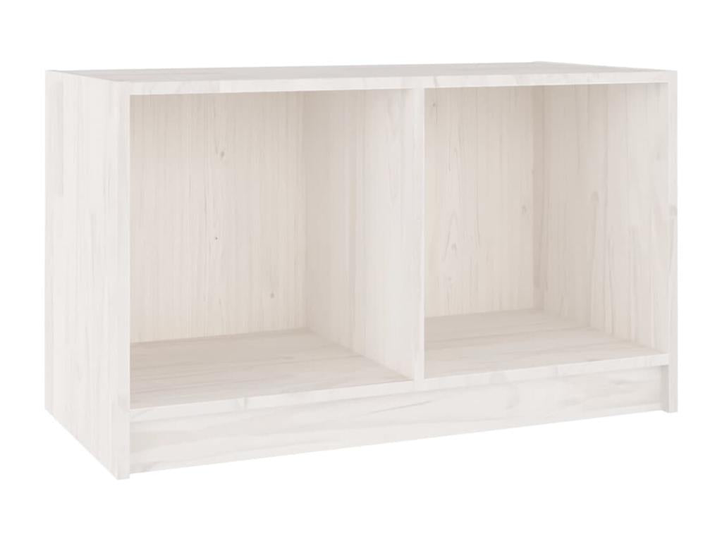 Meuble TV Blanc 70x33x42 cm Bois de pin massif FLTI69673