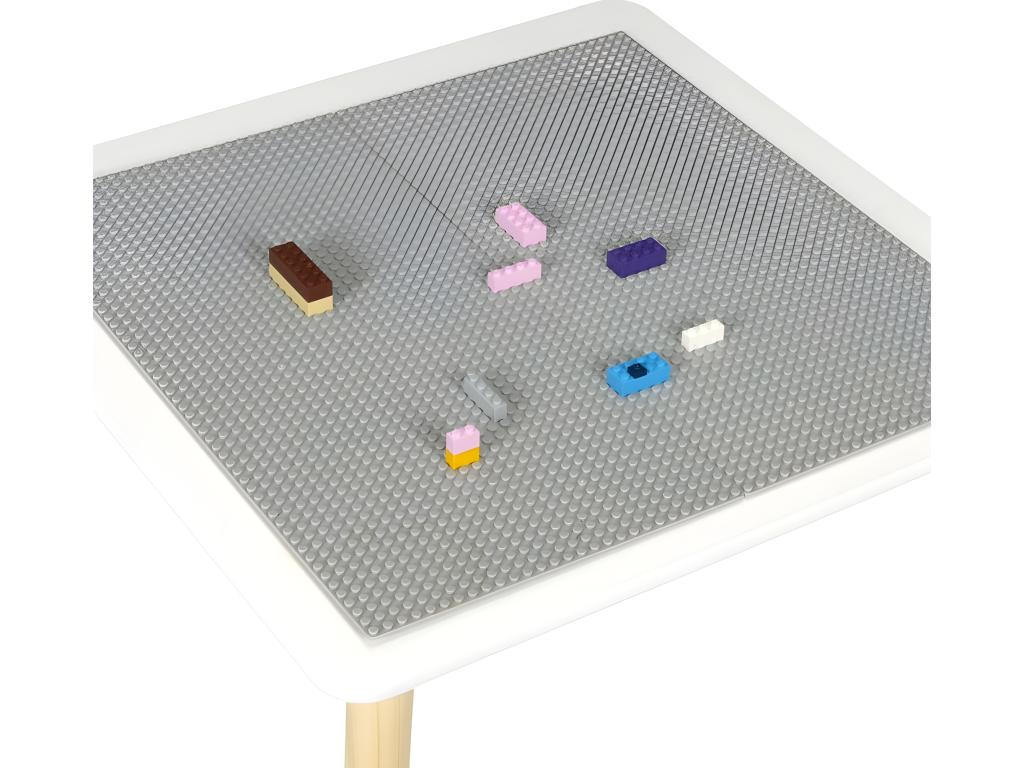 Table de Jeu Enfants Brique 52cm Gris / Naturel
