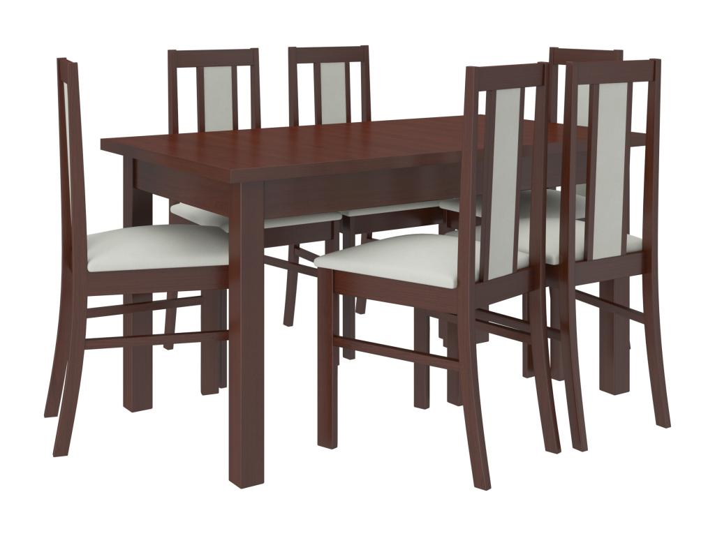 Chaise bois Noyer foncé et tissu Meubiana-Tissu 27115