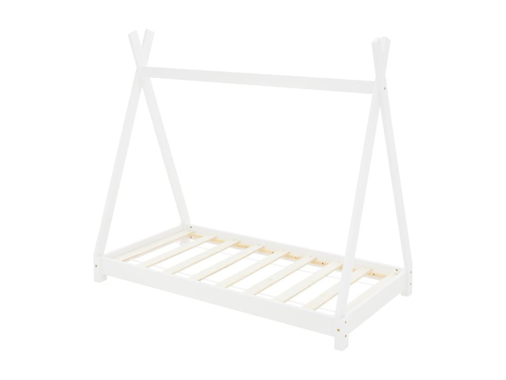 Lit enfant bois maison enfant lit indien lit 70x140 cm blanc
