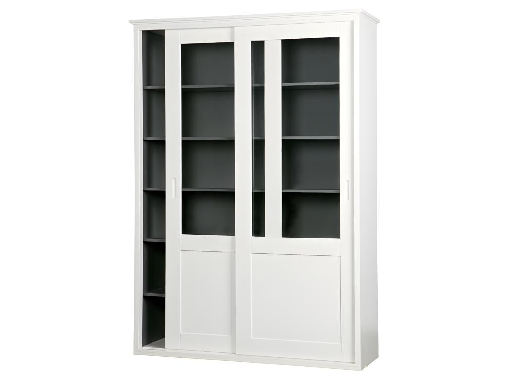 Meubiana - Vaisselier en bois 2 portes coulissantes - Blanc