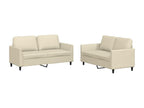 Ensemble de canapés 2 pièces avec coussins Crème Similicuir ETMT72258
