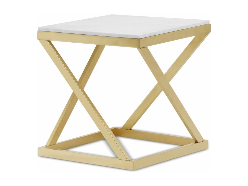 Table d'Appoint Design Laviecasa 57cm Or / Blanc UIBK09072