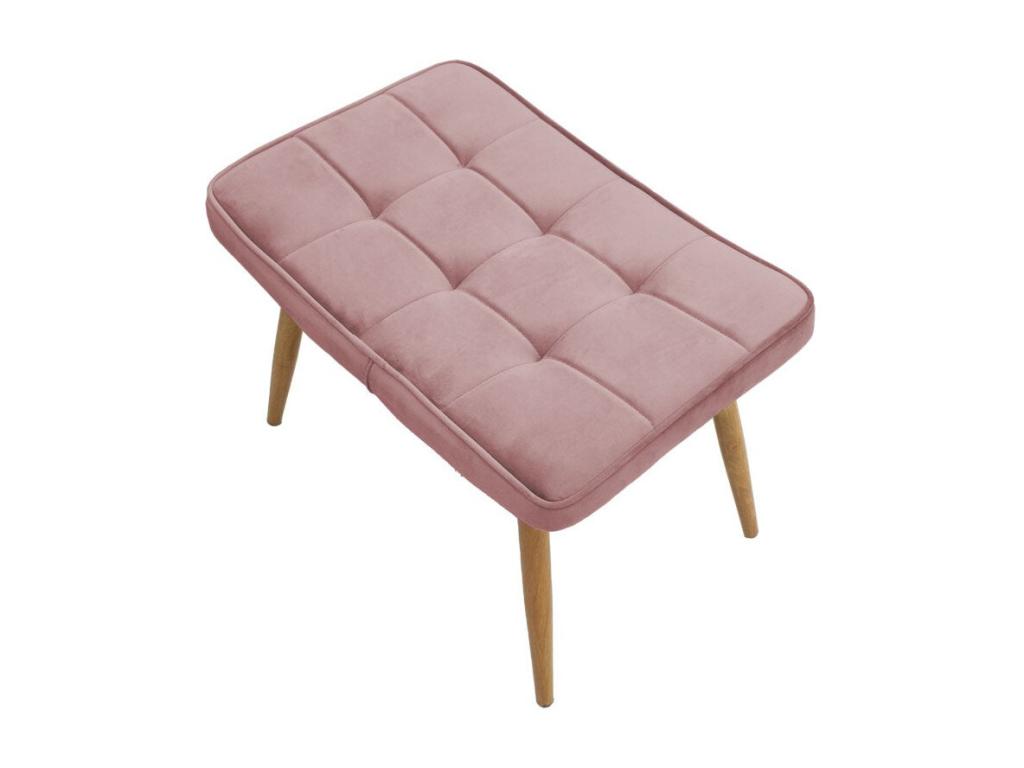 Fauteuil Velours Rose avec repose pieds 68x72x98 cm