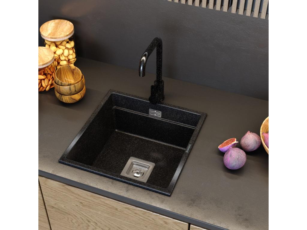 Mitigeur Cuisine Noir Granit Haut Acier Laviecasa JBYQ41268