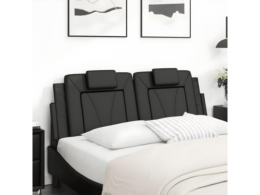 Coussin de tête de lit noir 120 cm similicuir KBIK19038