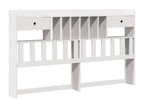 Lit bibliothèque sans matelas blanc 180x200 cm bois pin massif JCOU97094