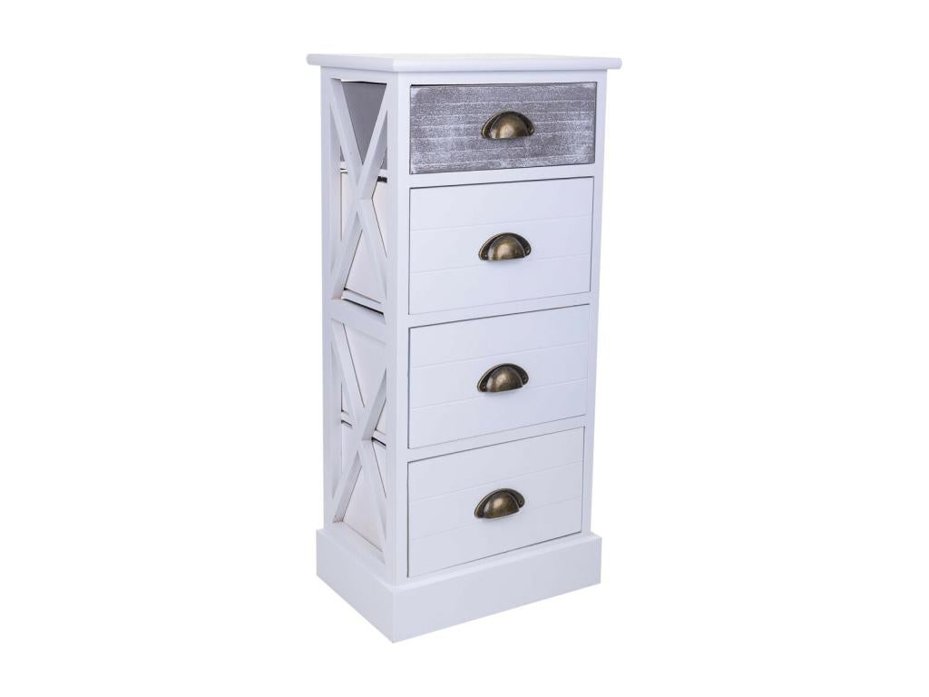 Chiffonnier en bois blanc 35x25x76h