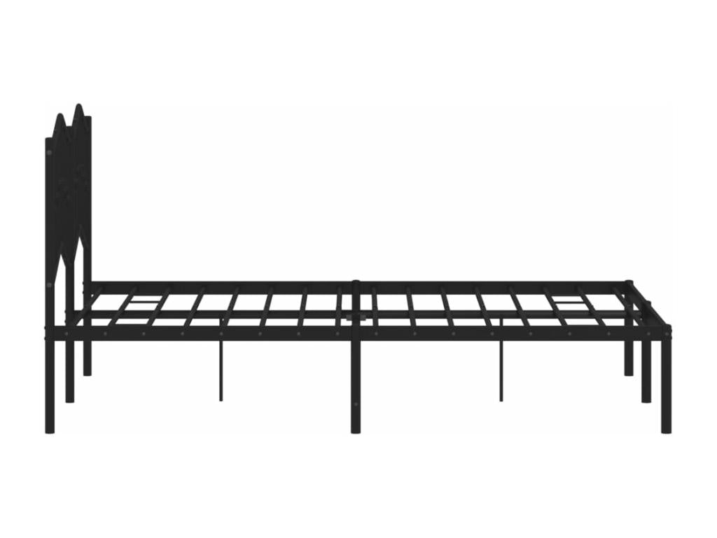 Cadre de lit métal avec tête de lit noir 120x200