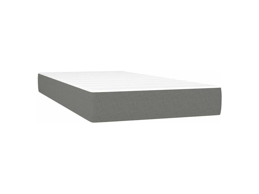 Sommier à Laviecasa de lit avec matelas Gris foncé 100x200 Tissu PGYU75168