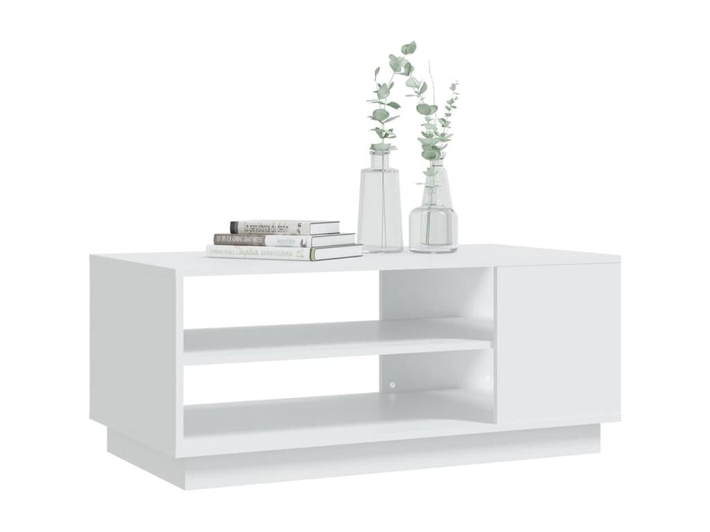 Table basse Blanc 102x55x43 cm Aggloméré