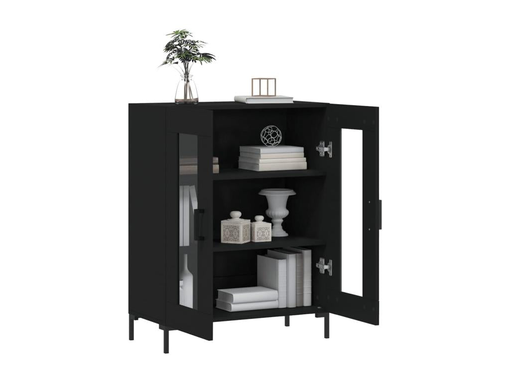 Buffet noir 69,5x34x90 cm bois d'ingénierie