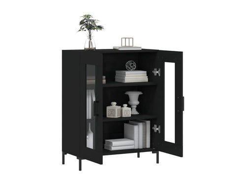 Buffet noir 69,5x34x90 cm bois d'ingénierie