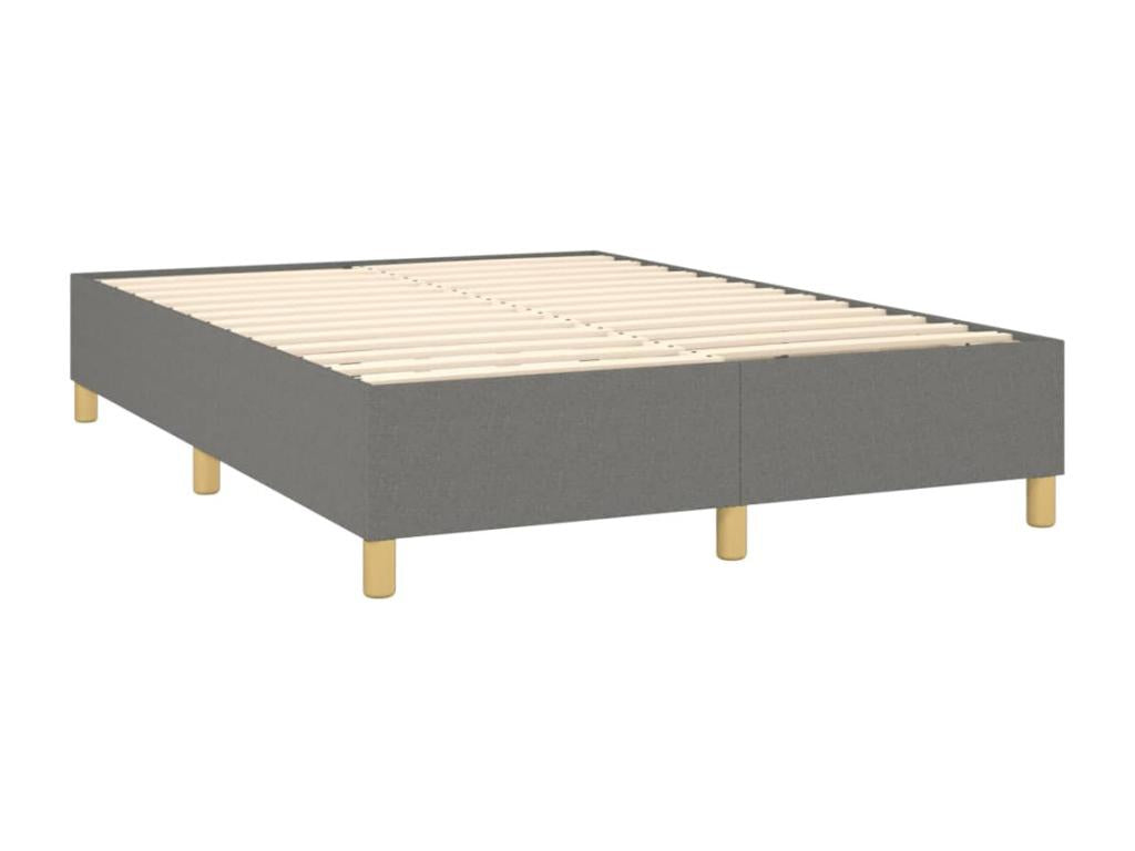 Sommier à Homzora de lit matelas LED Gris foncé 140x190 cm Tissu