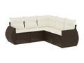 Salon de jardin avec coussins 5 pièces marron résine tressée NTYE82737