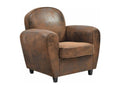 Homzora - Fauteuil Homzora Marron Aspect Cuir Vieilli