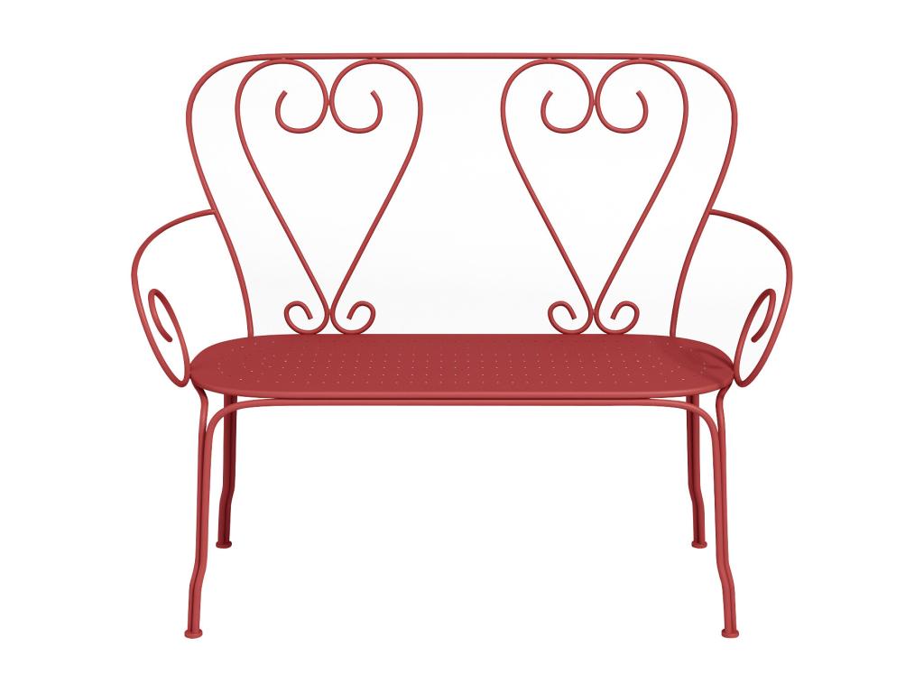 Banc de jardin en métal façon fer forgé - Meubiana