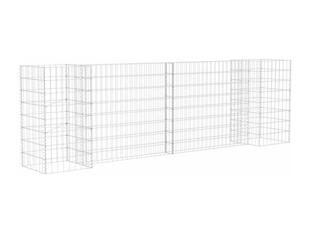 Jardinière à gabion en 260x40x80 cm 02 0000871