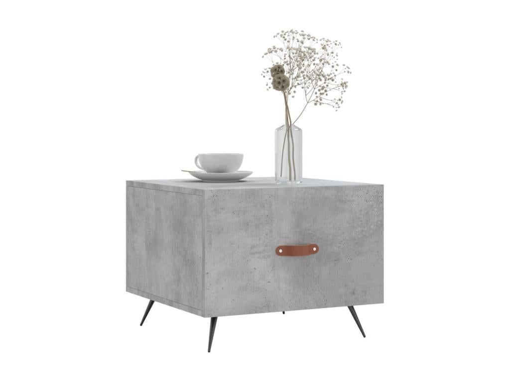 Tables basses 2 pcs gris béton 50x50x40 cm bois d'ingénierie FPFD03822