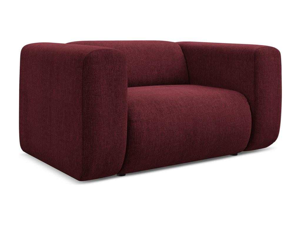 Fauteuil en tissu chenille - bordeaux - Meubiana