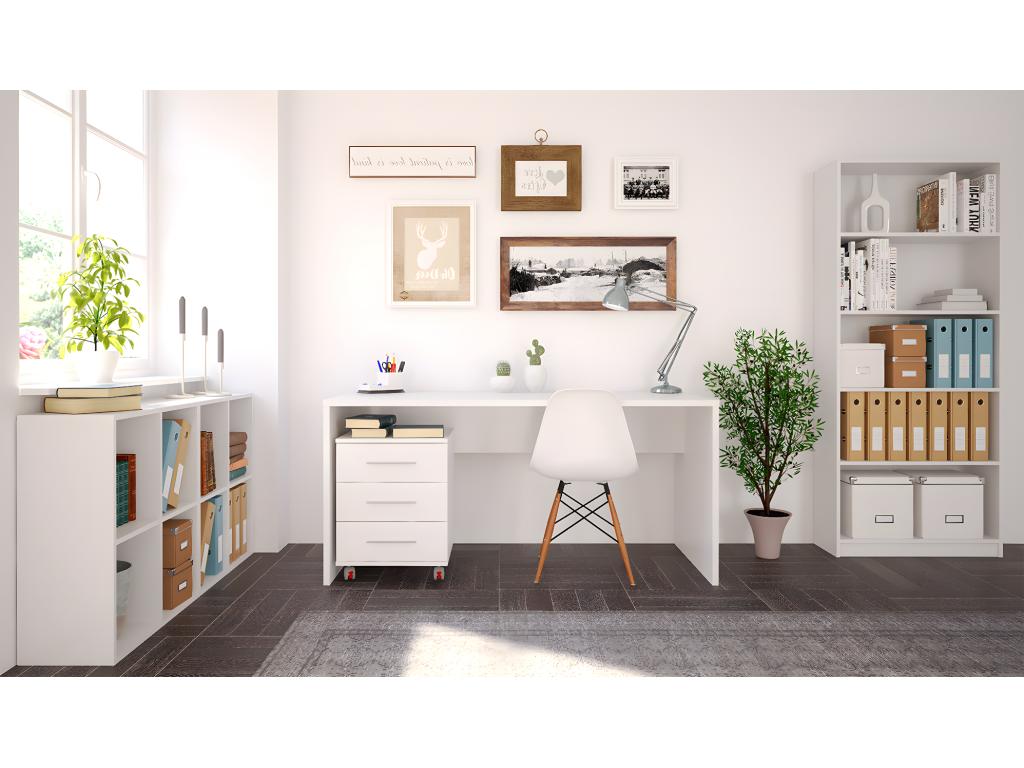 Bureau coloris blanc - Hauteur 75 x Longueur 160 x Profondeur 68 cm PUCC49873