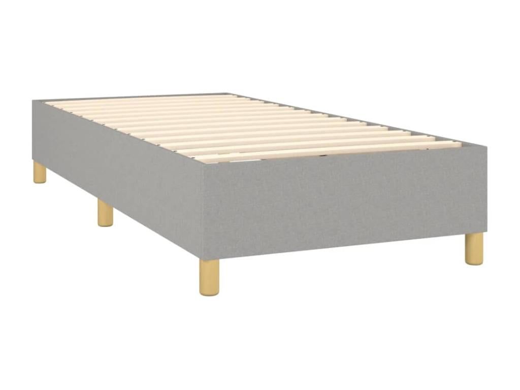 Sommier tapissier avec matelas et LED Gris clair 90x190cm Tissu VZWP72198