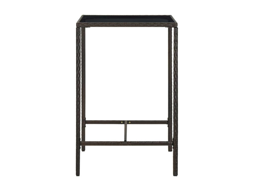 Ensemble de bar de jardin 3 pcs Résine tressée Marron 2 MPHO89048